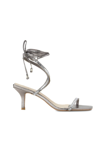 Golden Leather 8 Cm Heeled Sandals – Handcrafted Open-Toe Design