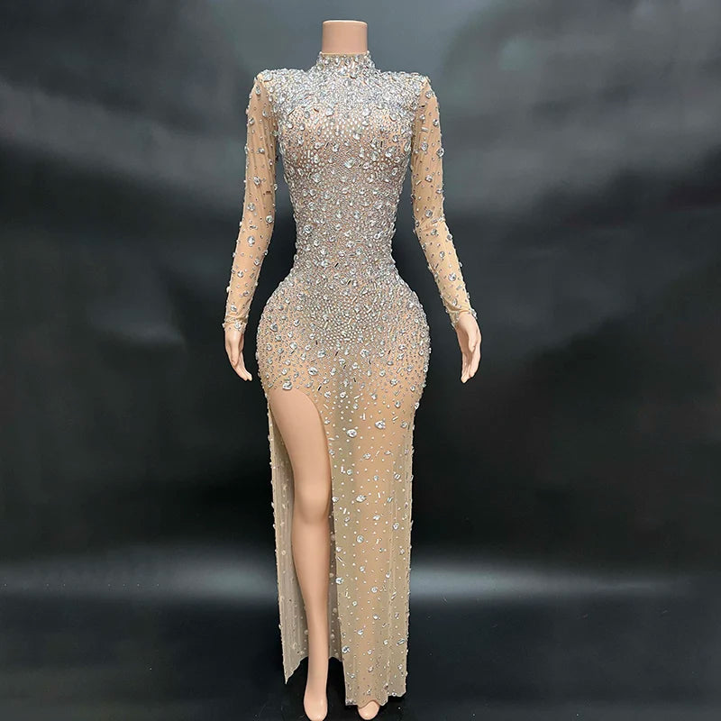 Nocance Novance Stock X Sparkly Crystals Mesh Fringe Chica Vestido De Noche Dress Women Ladies Dresses Valentine'S Day Outfits