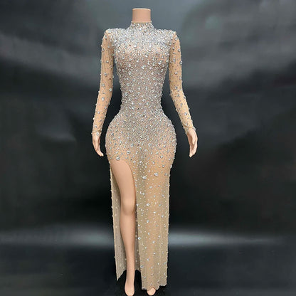 Nocance Novance Stock X Sparkly Crystals Mesh Fringe Chica Vestido De Noche Dress Women Ladies Dresses Valentine'S Day Outfits