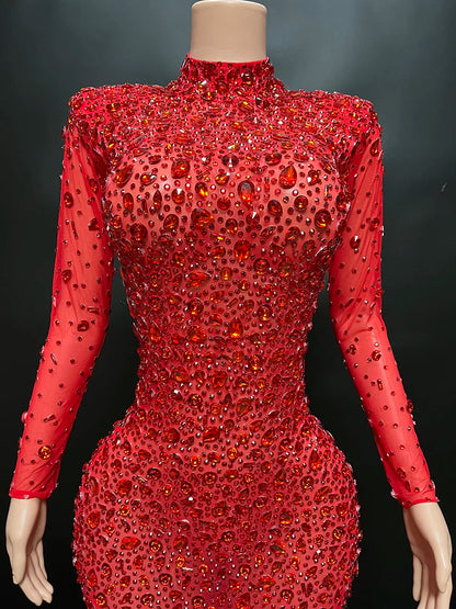 Nocance Novance Stock X Sparkly Crystals Mesh Fringe Chica Vestido De Noche Dress Women Ladies Dresses Valentine'S Day Outfits