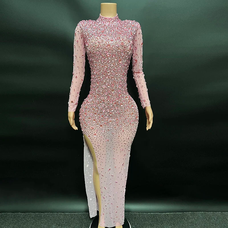 Nocance Novance Stock X Sparkly Crystals Mesh Fringe Chica Vestido De Noche Dress Women Ladies Dresses Valentine'S Day Outfits