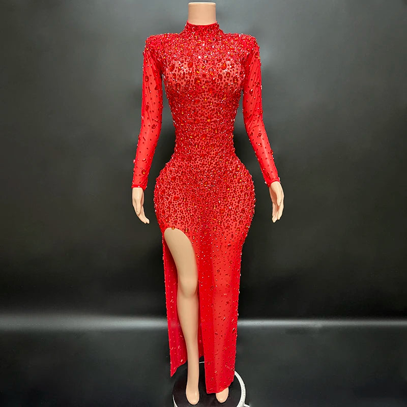 Nocance Novance Stock X Sparkly Crystals Mesh Fringe Chica Vestido De Noche Dress Women Ladies Dresses Valentine'S Day Outfits