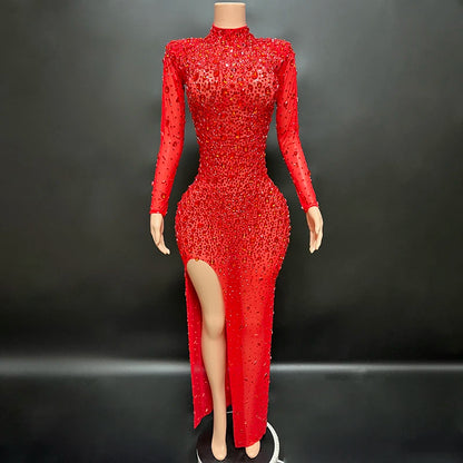 Nocance Novance Stock X Sparkly Crystals Mesh Fringe Chica Vestido De Noche Dress Women Ladies Dresses Valentine'S Day Outfits