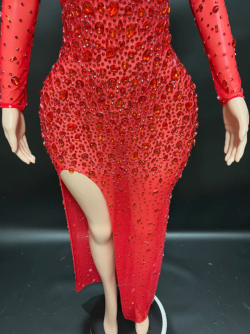 Nocance Novance Stock X Sparkly Crystals Mesh Fringe Chica Vestido De Noche Dress Women Ladies Dresses Valentine'S Day Outfits