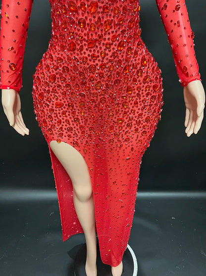 Nocance Novance Stock X Sparkly Crystals Mesh Fringe Chica Vestido De Noche Dress Women Ladies Dresses Valentine'S Day Outfits