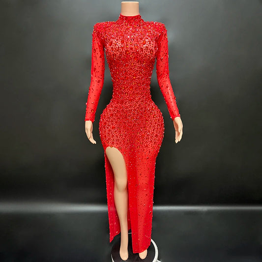 Nocance Novance Stock X Sparkly Crystals Mesh Fringe Chica Vestido De Noche Dress Women Ladies Dresses Valentine'S Day Outfits