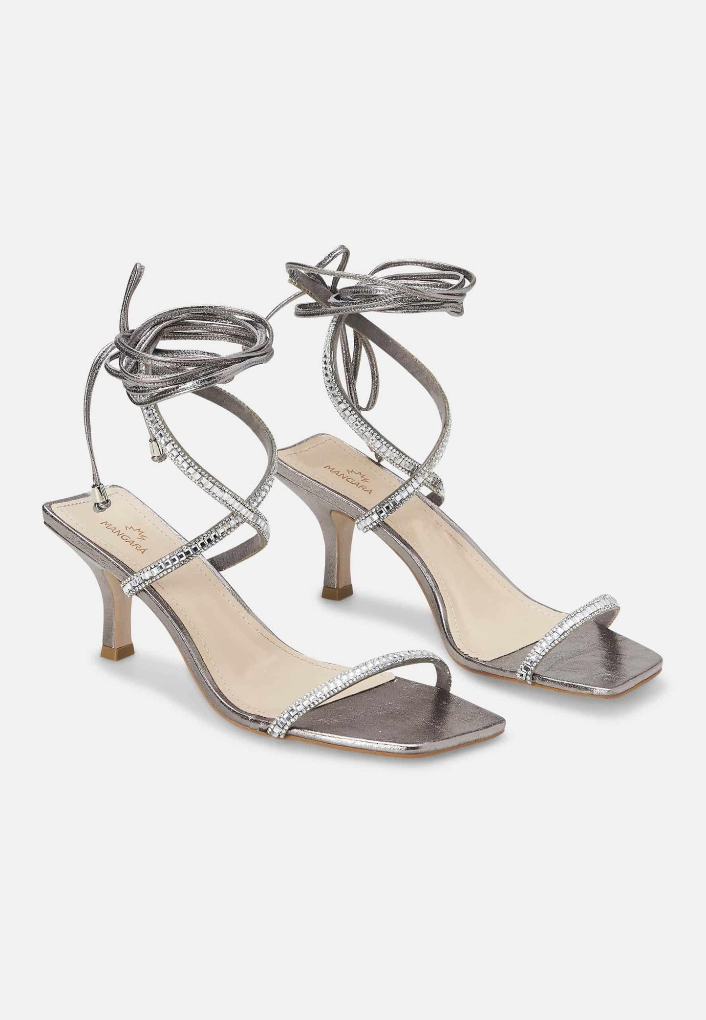 Golden Leather 8 Cm Heeled Sandals – Handcrafted Open-Toe Design