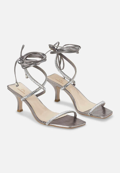 Golden Leather 8 Cm Heeled Sandals – Handcrafted Open-Toe Design